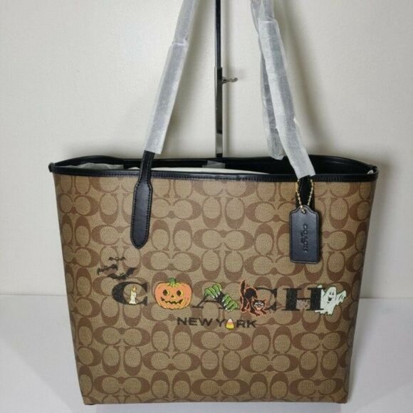 FOR gustemams2 Coach 5714 City Tote In Signature Canvas With Halloween - Picture 1 of 7